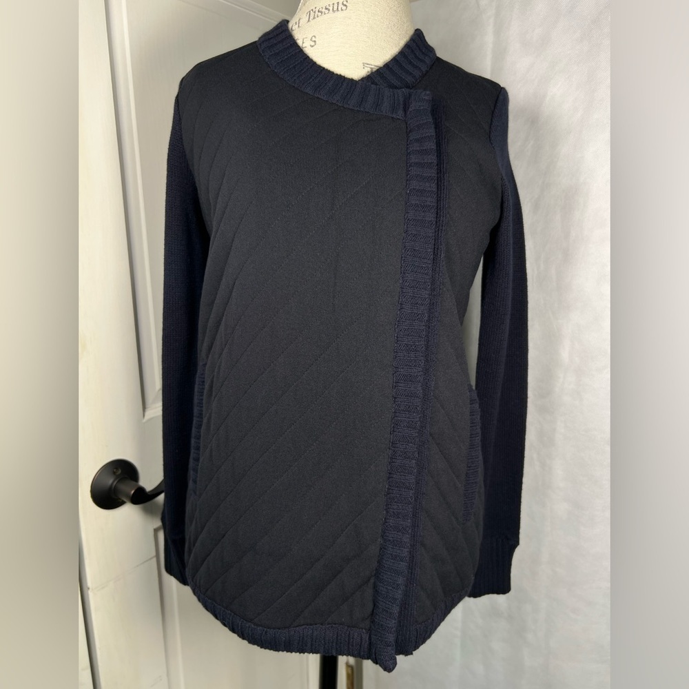 NWOT Madewell Navy Quilted Knit Cardigan Sz XS
